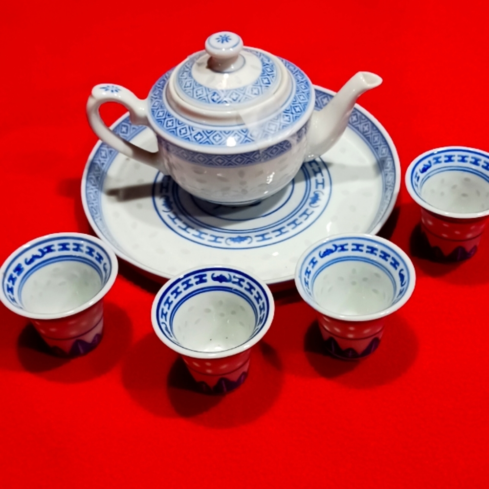 Rice miniature 6 peice tea set